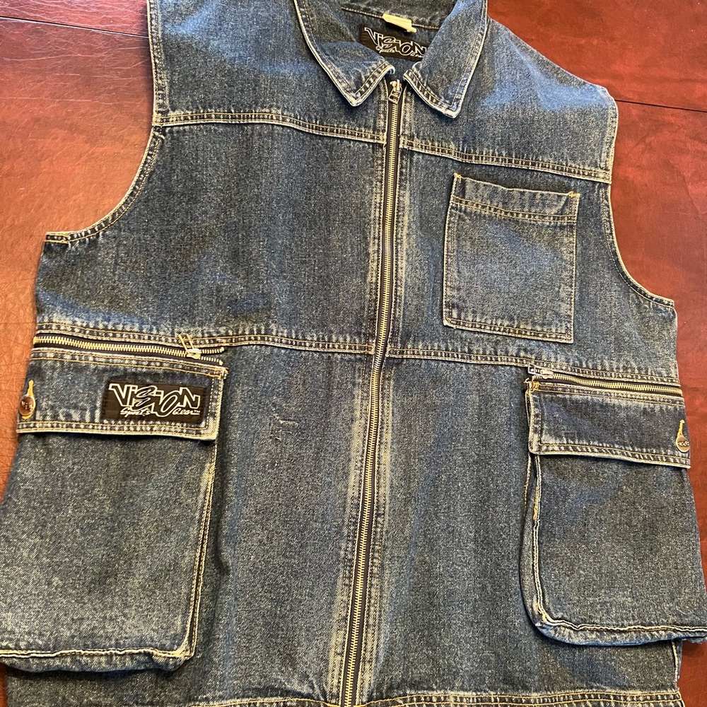 Vision Sports Gear Denim Vest with Pockets XL Street Wear